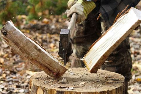 wood splitting process